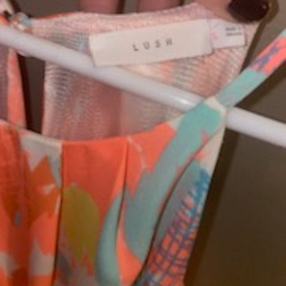 Lush Halter Vintage Boutique Tank Top Mini Dress Sz. L w/ Neck Button & Peephole - Picture 4 of 6